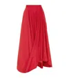 Brunello Cucinelli Draped High Waist Wrap Skirt In Red