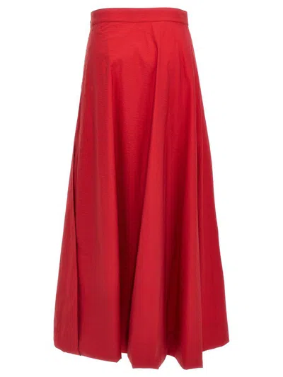 Brunello Cucinelli Red Cotton Skirt