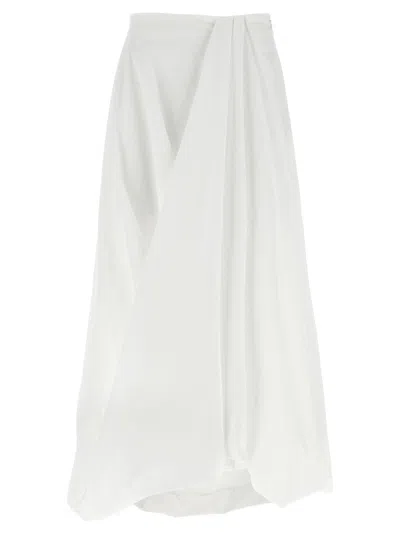 Brunello Cucinelli Bubble Hem Skirts White In Bianco Naturale