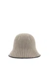 Brunello Cucinelli Virgin Wool-blend Bucket Hat In Camel Chiaro+piombo