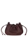 Brunello Cucinelli Bucket Mellow Mini Crossbody Bag In Burgundy