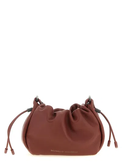 Brunello Cucinelli Bucket Mellow Crossbody Bags Brown