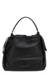 Brunello Cucinelli Leather Shoulder Bag Chain Detail In Black