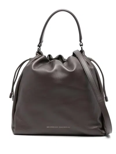 Brunello Cucinelli Bucket Mellow Leather Handbag