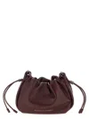 Brunello Cucinelli Bucket Mellow Mini Crossbody Bag In Burgundy