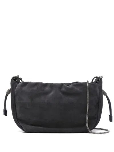 Brunello Cucinelli Bucket Mellow Mini Crossbody Bag In Brown