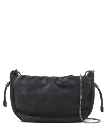 Brunello Cucinelli Bucket Mellow Mini Crossbody Bag In Brown