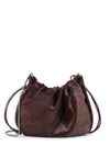 Brunello Cucinelli Bucket Mellow Mini Pony Skin Shoulder Bag In Brown