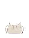 Brunello Cucinelli 'mellow' Beige Crossbody Bag With Drawstring Closure And Chain Shoulder Strap In Neutral