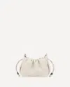 Brunello Cucinelli 'mellow' Beige Crossbody Bag With Drawstring Closure And Chain Shoulder Strap In Neutral