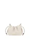 Brunello Cucinelli 'mellow' Beige Crossbody Bag With Drawstring Closure And Chain Shoulder Strap In Neutral