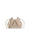 Brunello Cucinelli Mellow Mini Bucket Bag In Soft Leather With Precious Chain In Pattern