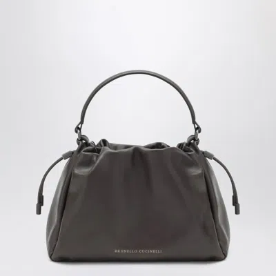 Brunello Cucinelli Bucket Mellow Small Brown Bag Women In Gray
