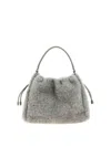 Brunello Cucinelli Bucket Mellow Small Handbag In Gray