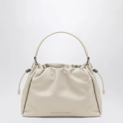 BRUNELLO CUCINELLI BRUNELLO CUCINELLI BUCKET MELLOW SMALL IVORY BAG