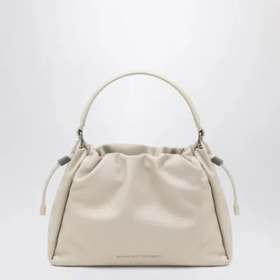 BRUNELLO CUCINELLI BRUNELLO CUCINELLI BUCKET MELLOW SMALL IVORY BAG WOMEN