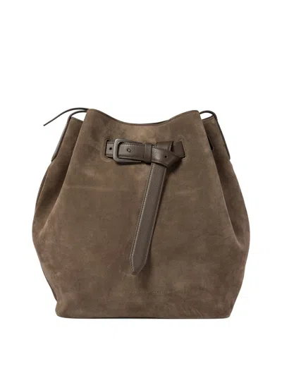 Brunello Cucinelli "buckle" Bucket Bag In Brown