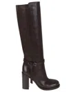 Brunello Cucinelli 100mm Buckle-strap Leather Boots In Brown