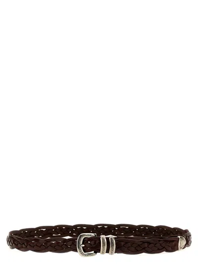 Brunello Cucinelli Calfskin Belt With Detailed Buckle In Brown