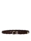 Brunello Cucinelli Calfskin Belt With Detailed Buckle In Marrón