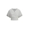Brunello Cucinelli Monili Embellished Cropped Blouse