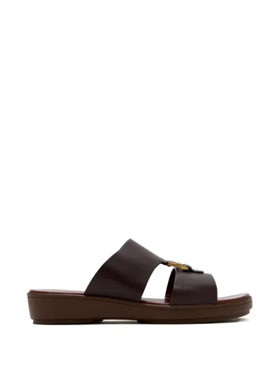 Brunello Cucinelli Buckle Strap Sandal In Brown