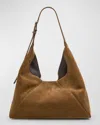 Brunello Cucinelli Buckle Suede Hobo Bag In Purple