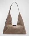 BRUNELLO CUCINELLI BUCKLE SUEDE HOBO BAG