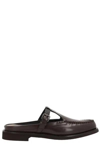 Brunello Cucinelli Buckled Sandals In Brown