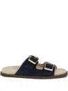 Brunello Cucinelli Buckled Strap Sandals In Blue