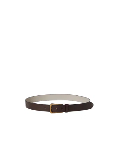 Brunello Cucinelli Buckle-fastened Pointed-tip Belt In Multicolor