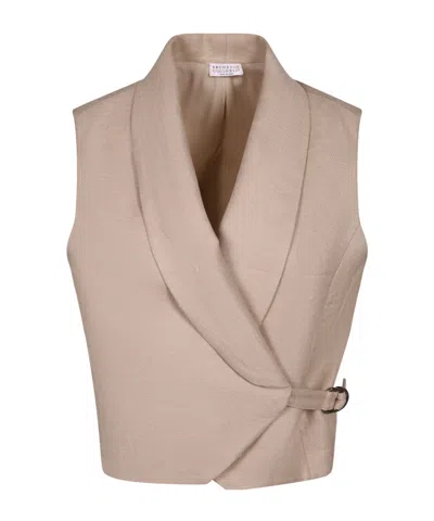 Brunello Cucinelli Sleeveless Vest In Neutral