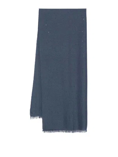 BRUNELLO CUCINELLI EMBROIDERED SEQUIN SCARF