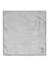 Brunello Cucinelli Logo-print Pocket Scarf In Grey