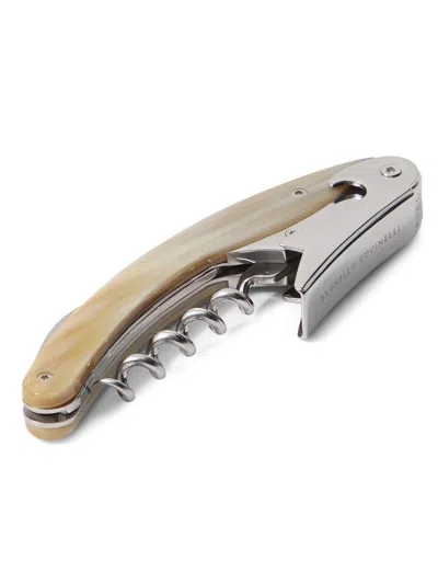 Brunello Cucinelli Buffalo Horn And Steel Corkscrew In Silver