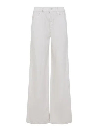 Brunello Cucinelli Bull Straight Pants In White