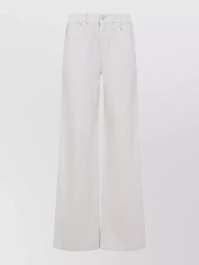Brunello Cucinelli Bull Straight Trousers Wide Leg Pockets In Black