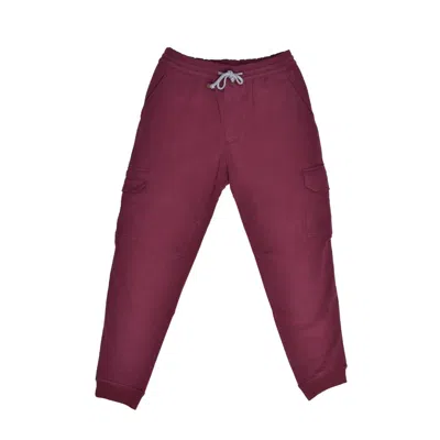 Brunello Cucinelli Burgundy Cotton Cargo Trousers In ["red"]