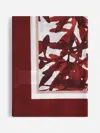 Brunello Cucinelli Burgundy Cotton Herbarium Print Scarf