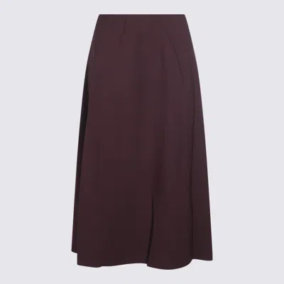 Brunello Cucinelli Burgundy Cotton Skirt