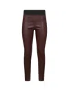 Brunello Cucinelli Women Burgundy Stretch Nappa Leggings In Burgundy
