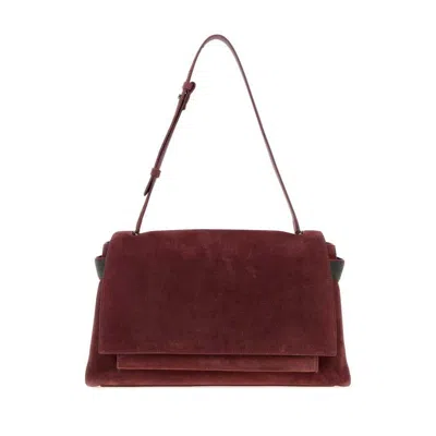 Brunello Cucinelli Burgundy Suede Shopping Bag C4187 Borse A Mano In Brown