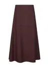 Brunello Cucinelli Flowing Brown Maxi Skirt With Minimalist Design In Brown