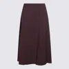 Brunello Cucinelli Flowing Brown Maxi Skirt With Minimalist Design In Burgundy