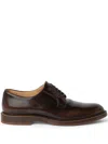 Brunello Cucinelli Almond-toe Leather Oxford Shoes In Brown