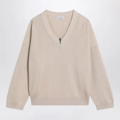 BRUNELLO CUCINELLI BRUNELLO CUCINELLI BUTTER-COLOURED SWEATER