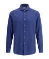 Brunello Cucinelli Cotton-blend Shirt In Blue