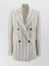 Brunello Cucinelli Multicolor Jacket With All-over Striped Motif And Monile Detail