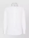 Brunello Cucinelli Button-down Collar Cotton Shirt With Curved Hem In White