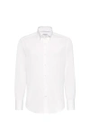 Brunello Cucinelli Men's Basic Fit Solid Sport Shirt With Button-down Collar In White